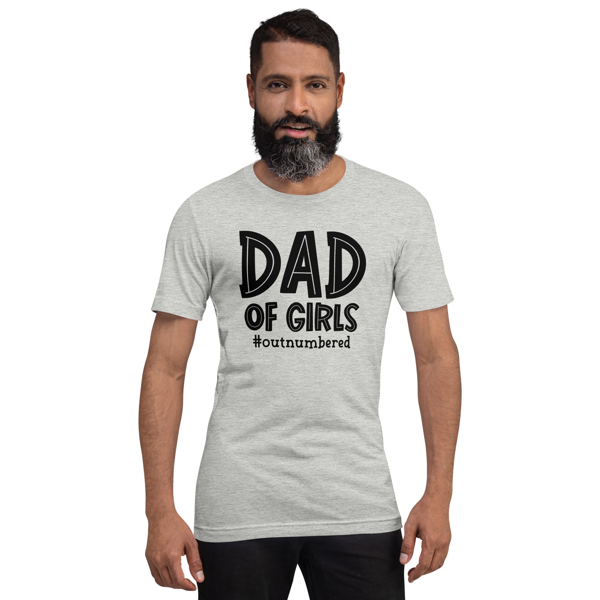 Dad of Girls #Outnumbered T-Shirt that is a Funny Father's Day Shirt Dad Will Love