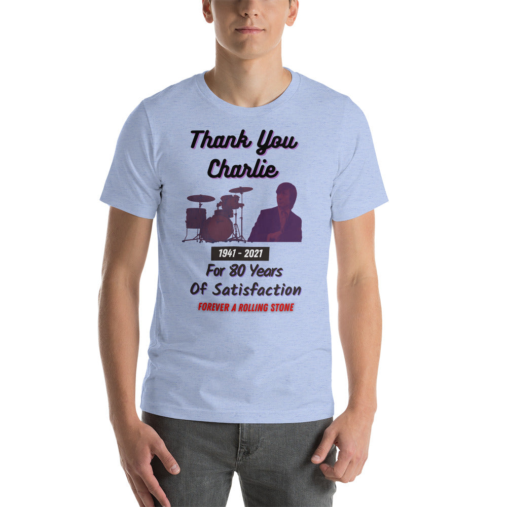 Thank You Charlie T-Shirt - Tribute to Charlie Watts, Always a Rolling Stone