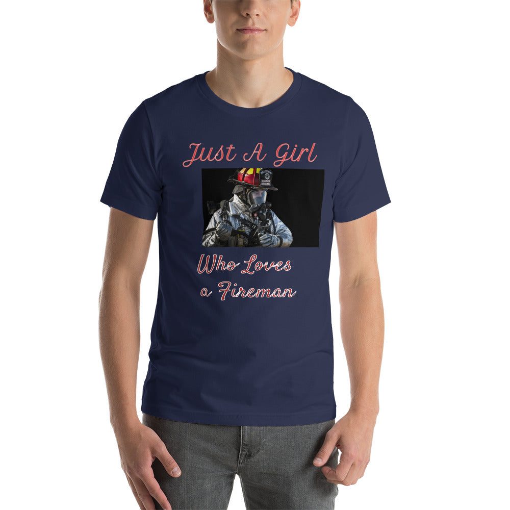 Just a Girl who Loves a Fireman Short-Sleeve Unisex T-Shirt