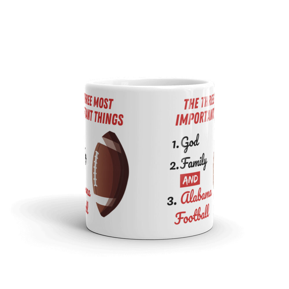 The 3 Most Important Things Mug - God, Family and Alabama Football