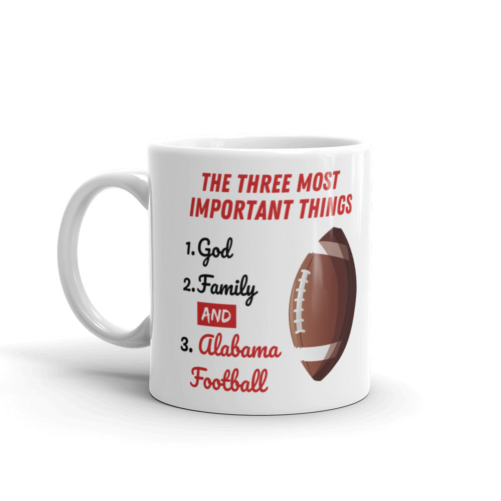 The 3 Most Important Things Mug - God, Family and Alabama Football