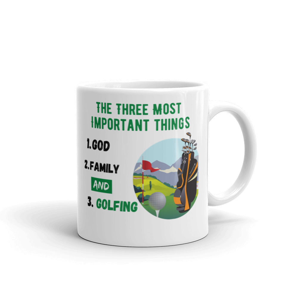 God, Family and Golfing - The Three Most Important Things Mug