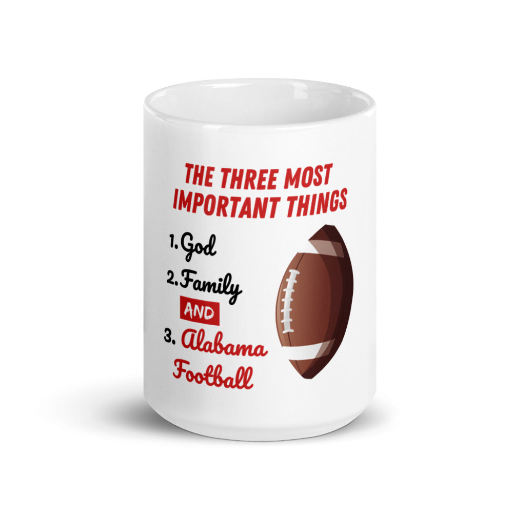 The 3 Most Important Things Mug - God, Family and Alabama Football